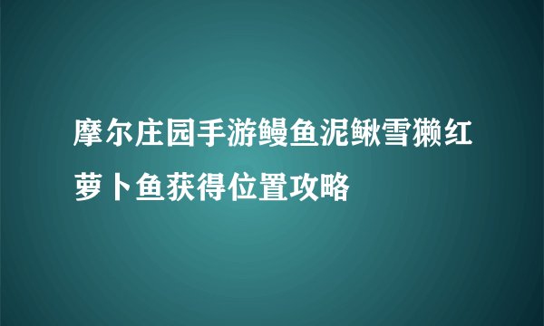 摩尔庄园手游鳗鱼泥鳅雪獭红萝卜鱼获得位置攻略