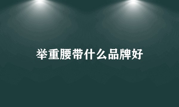 举重腰带什么品牌好