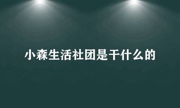 小森生活社团是干什么的