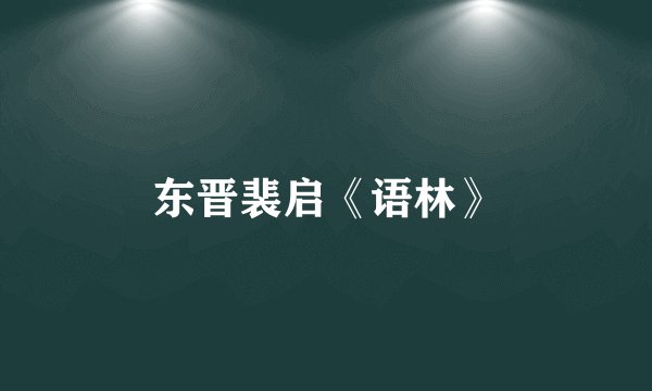 东晋裴启《语林》