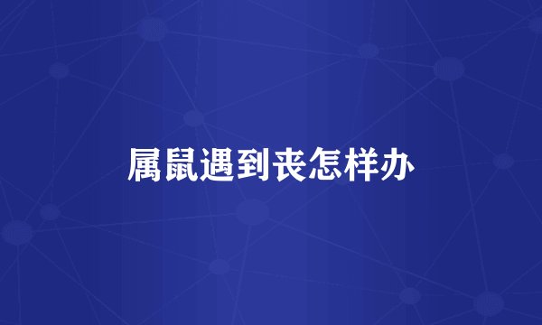 属鼠遇到丧怎样办