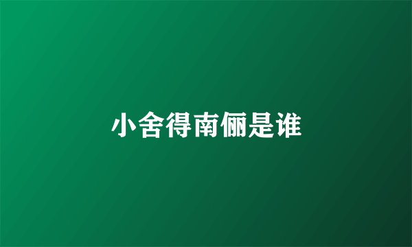 小舍得南俪是谁