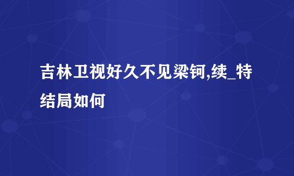 吉林卫视好久不见梁钶,续_特结局如何
