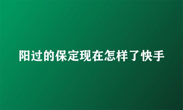 阳过的保定现在怎样了快手