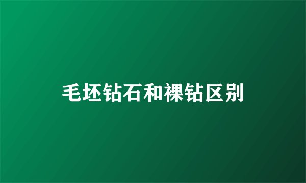 毛坯钻石和裸钻区别