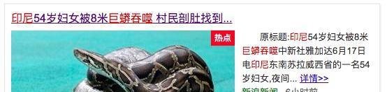 惊闻印尼巨蟒吞噬女子，蛇是杀人最多的动物吗？