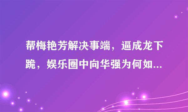 帮梅艳芳解决事端，逼成龙下跪，娱乐圈中向华强为何如此豪横？