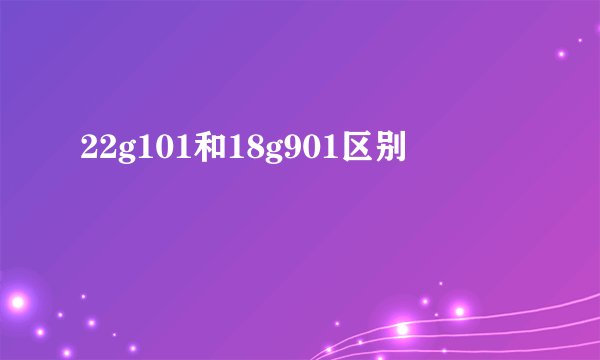 22g101和18g901区别