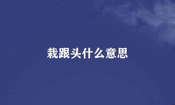 栽跟头什么意思
