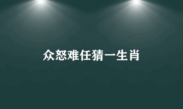 众怒难任猜一生肖