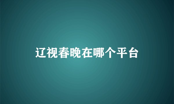 辽视春晚在哪个平台