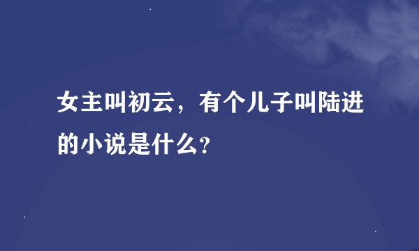 女主叫初云,有个儿子叫陆进的小说是什么?