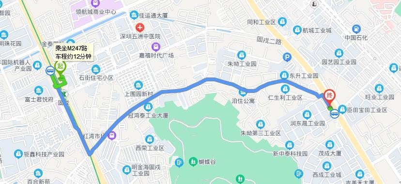 固戍地铁站C出口,坐哪一路公交车可到润东晟工业园？