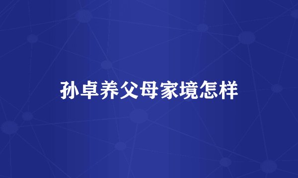 孙卓养父母家境怎样