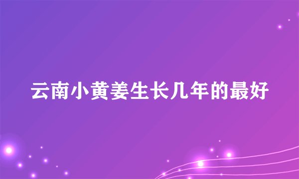 云南小黄姜生长几年的最好