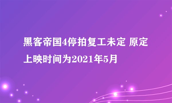 黑客帝国4停拍复工未定 原定上映时间为2021年5月