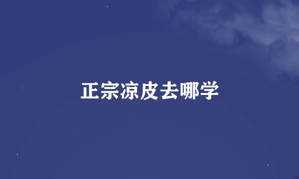 正宗凉皮去哪学