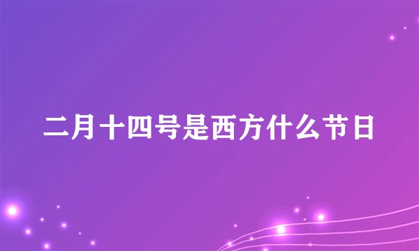 二月十四号是西方什么节日