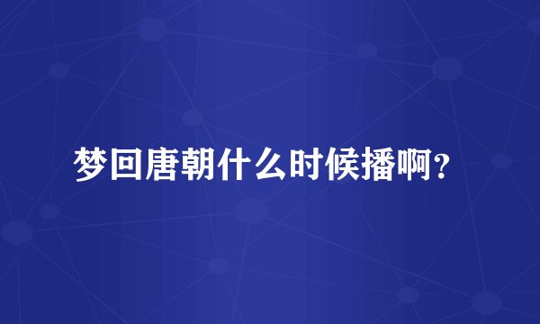梦回唐朝什么时候播啊？