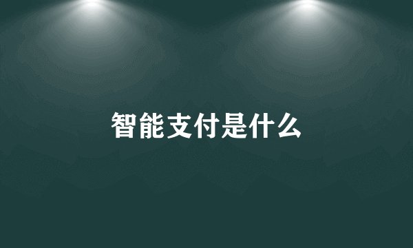 智能支付是什么
