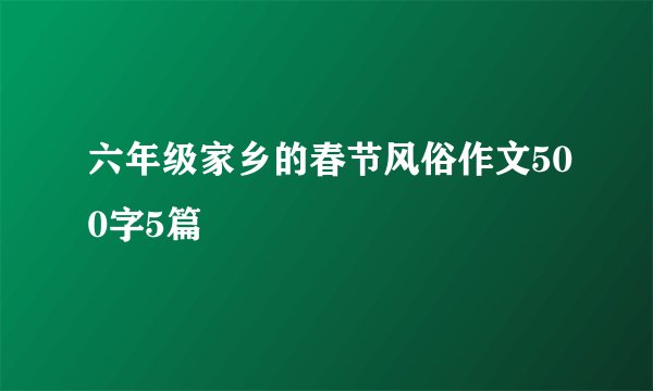 六年级家乡的春节风俗作文500字5篇