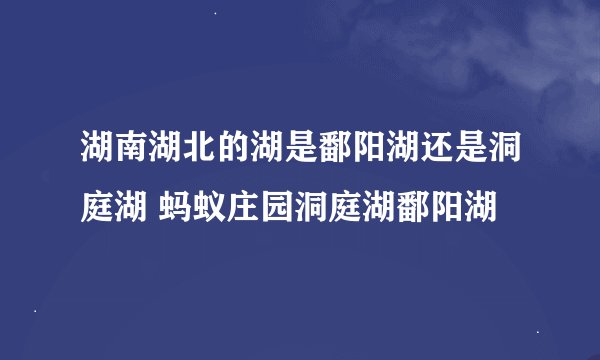 湖南湖北的湖是鄱阳湖还是洞庭湖 蚂蚁庄园洞庭湖鄱阳湖