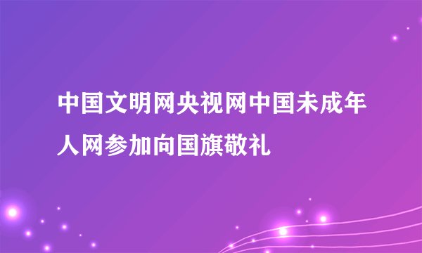 中国文明网央视网中国未成年人网参加向国旗敬礼