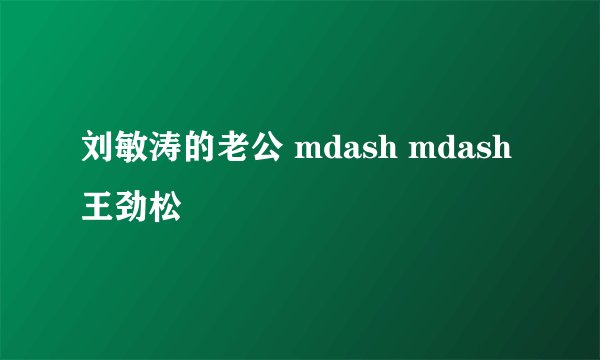 刘敏涛的老公 mdash mdash 王劲松