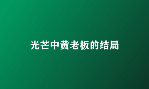 光芒中黄老板的结局