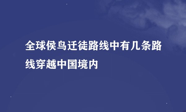 全球侯鸟迁徒路线中有几条路线穿越中国境内