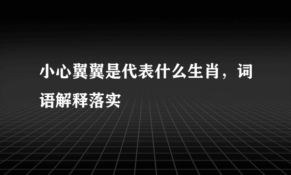小心翼翼是代表什么生肖，词语解释落实