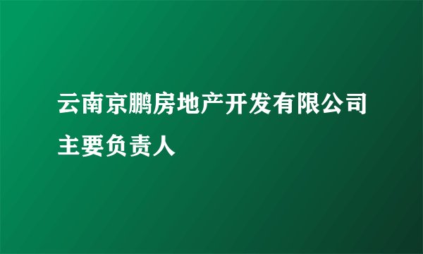 云南京鹏房地产开发有限公司主要负责人