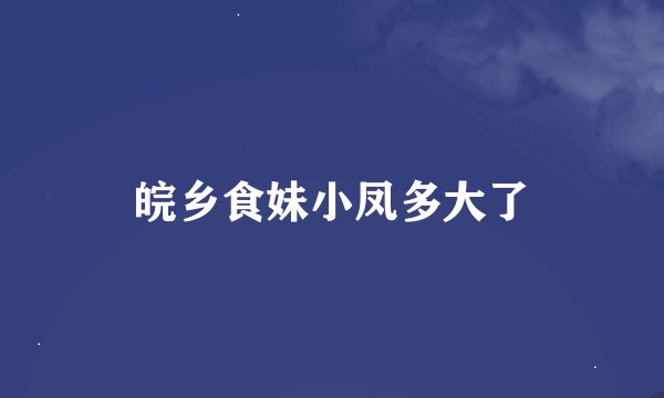 皖乡食妹小凤多大了