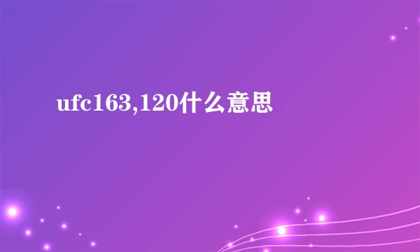 ufc163,120什么意思