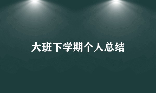 大班下学期个人总结