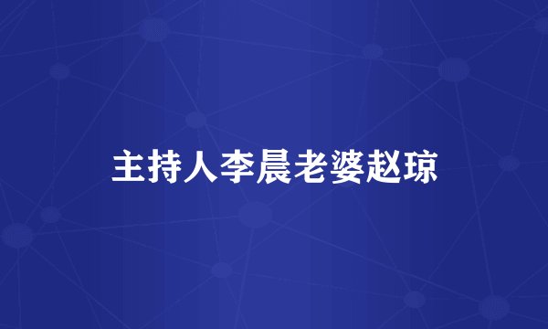主持人李晨老婆赵琼