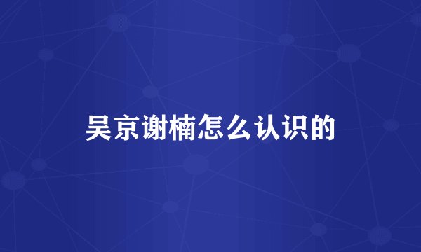 吴京谢楠怎么认识的
