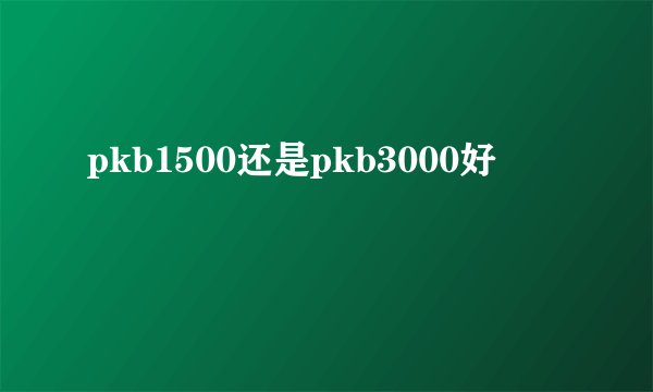 pkb1500还是pkb3000好