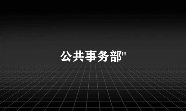 公共事务部