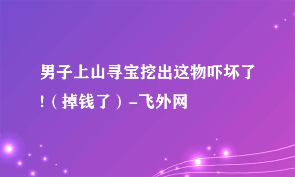 男子上山寻宝挖出这物吓坏了!(掉钱了)-飞外网