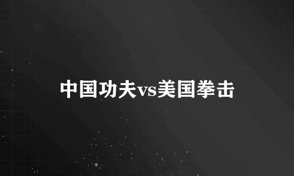 中国功夫vs美国拳击