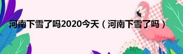 河南下雪了吗2020今天（河南下雪了吗）