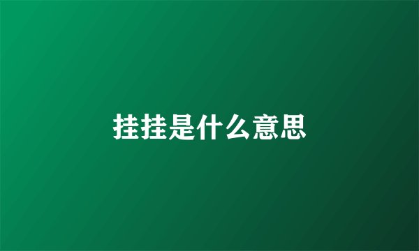 挂挂是什么意思