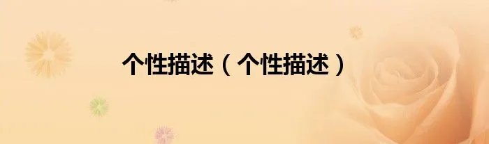 个性描述（个性描述）