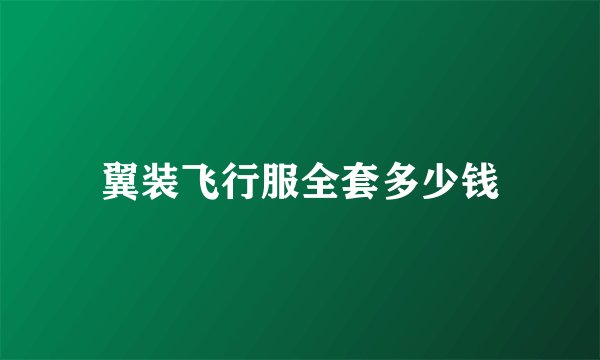 翼装飞行服全套多少钱