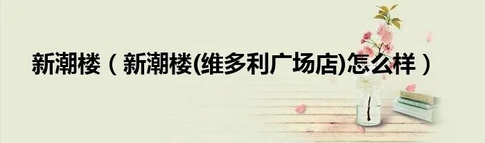 新潮楼（新潮楼(维多利广场店)怎么样）