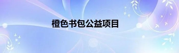 橙色书包公益项目