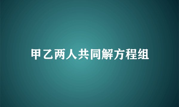 甲乙两人共同解方程组
