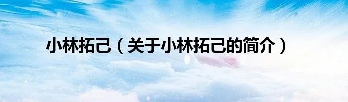 小林拓己（关于小林拓己的简介）