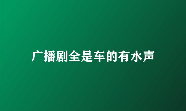 广播剧全是车的有水声